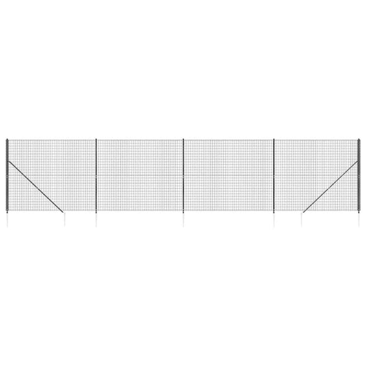 Vidaxl draadgaashek met grondankers 2x10 m antracietkleurig