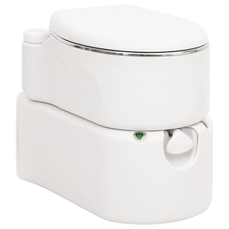 Afbeelding laden in galerijviewer, Vidaxl campingtoilet geïntegreerd 24+17 l hdpe en staal wit
