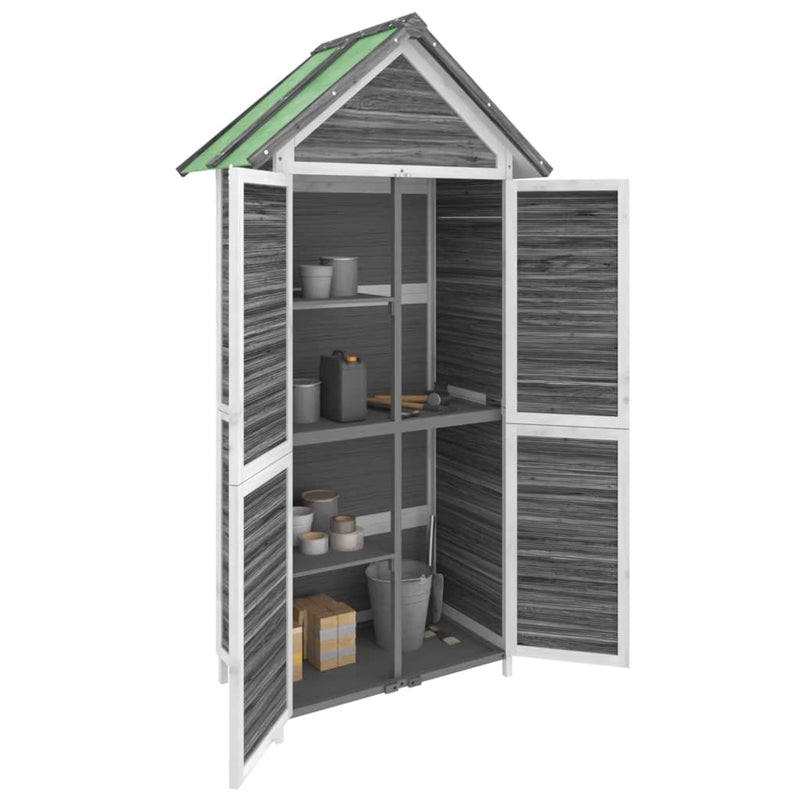 Afbeelding laden in galerijviewer, Vidaxl tuinschuur 89x52,5x175 cm massief grenenhout grijs
