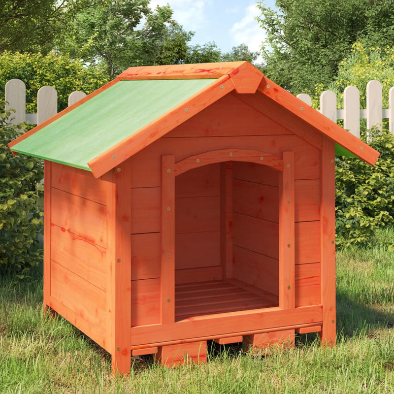 Afbeelding laden in galerijviewer, Vidaxl hondenhok 65x65x61,5 cm massief grenenhout bruin
