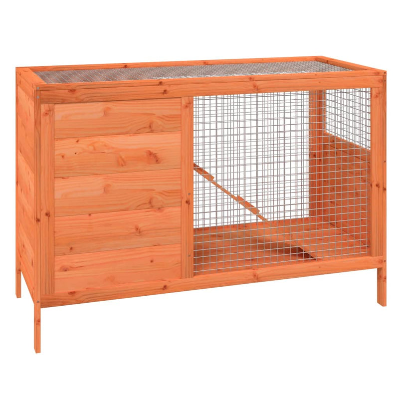 Afbeelding laden in galerijviewer, Vidaxl konijnenhok 103x44x69,5 cm massief grenenhout bruin
