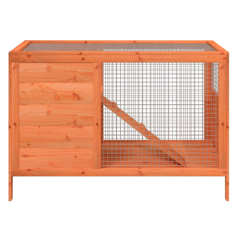 Afbeelding laden in galerijviewer, Vidaxl konijnenhok 103x44x69,5 cm massief grenenhout bruin
