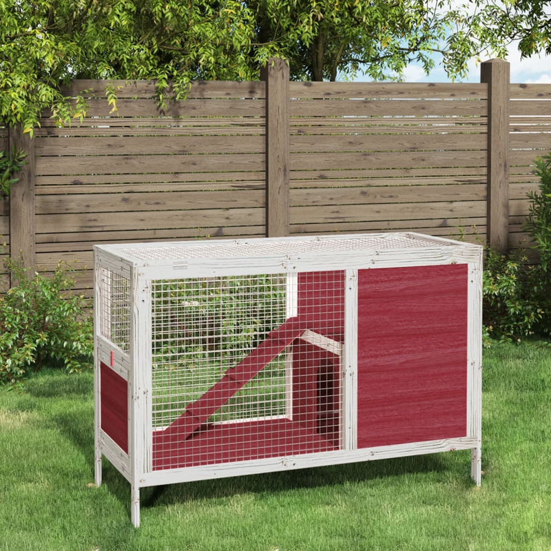 Afbeelding laden in galerijviewer, Vidaxl konijnenhok 103x44x69,5 cm massief grenenhout mokkakleurig
