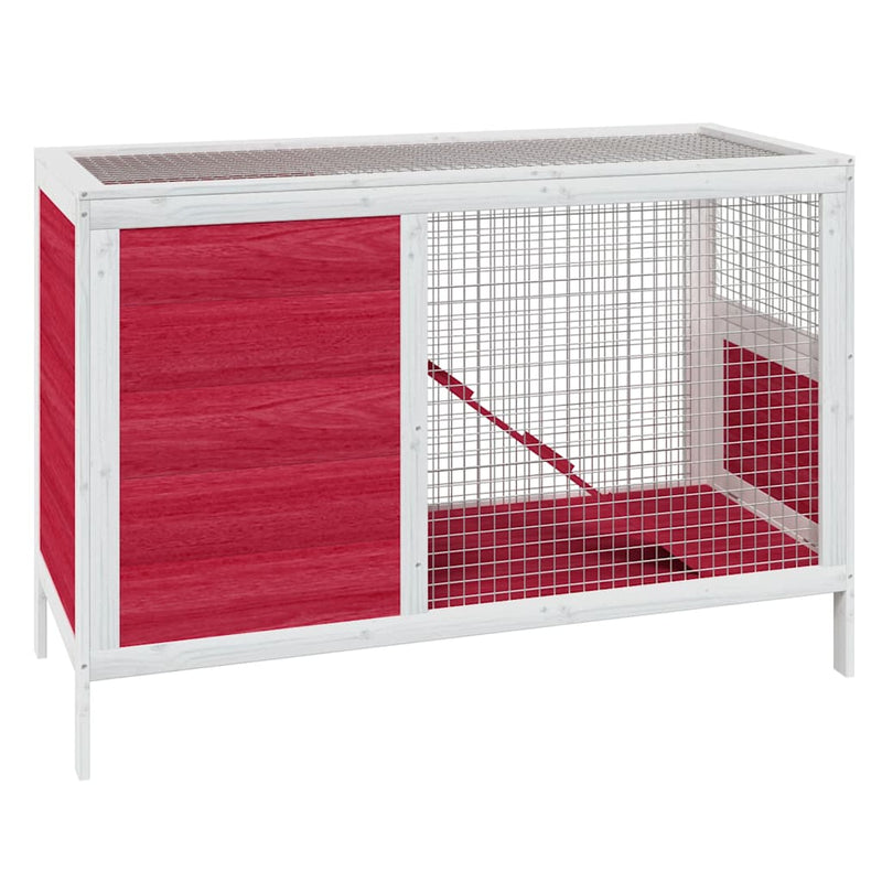 Afbeelding laden in galerijviewer, Vidaxl konijnenhok 103x44x69,5 cm massief grenenhout rood
