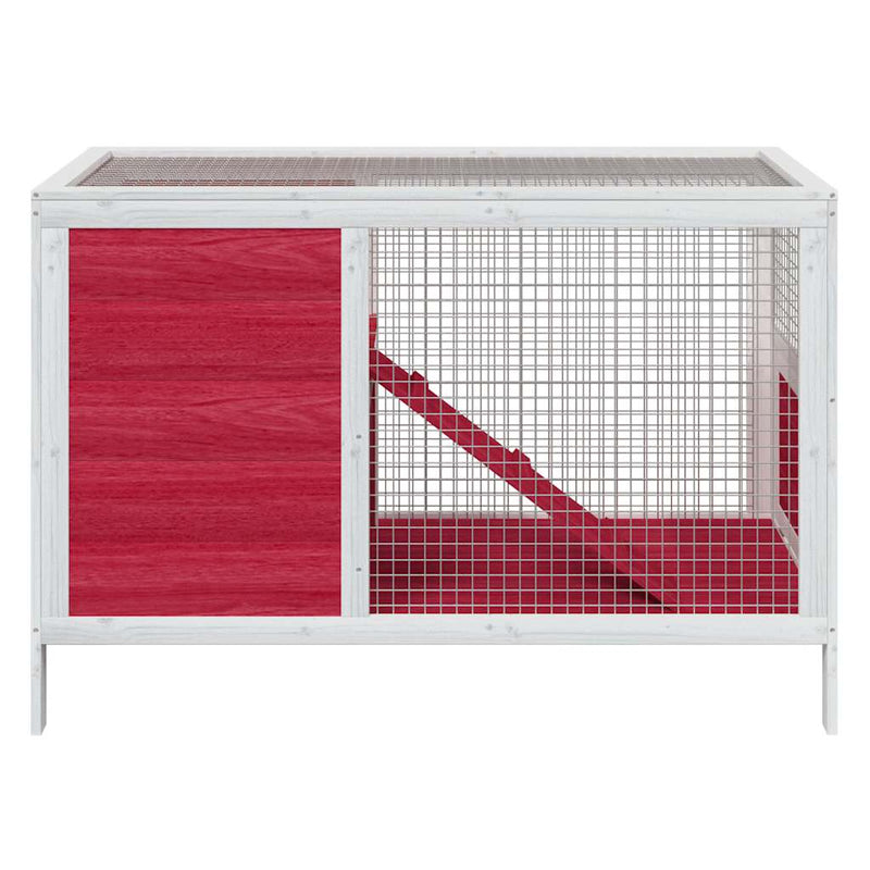 Afbeelding laden in galerijviewer, Vidaxl konijnenhok 103x44x69,5 cm massief grenenhout rood

