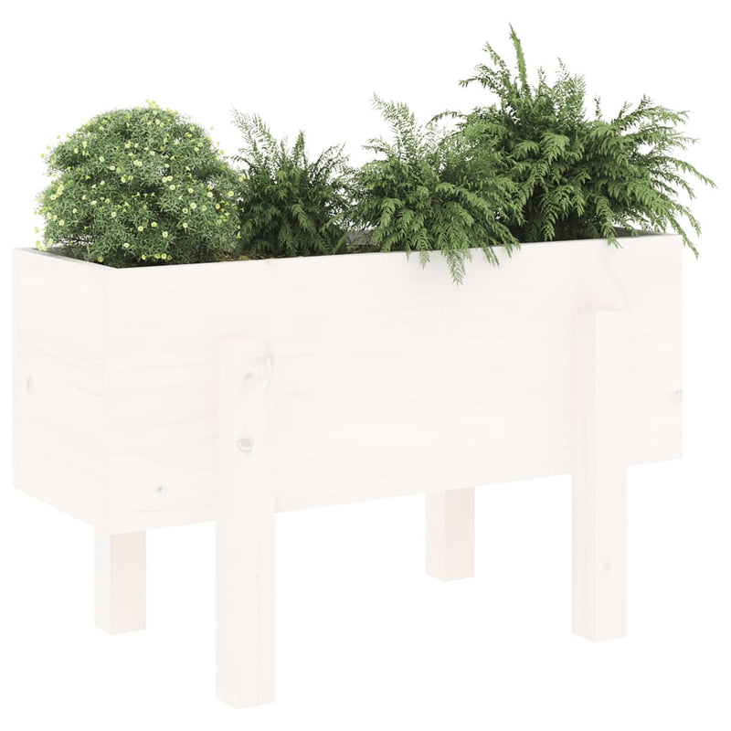 Afbeelding laden in galerijviewer, Vidaxl plantenbak 62x30x38 cm massief grenenhout wit
