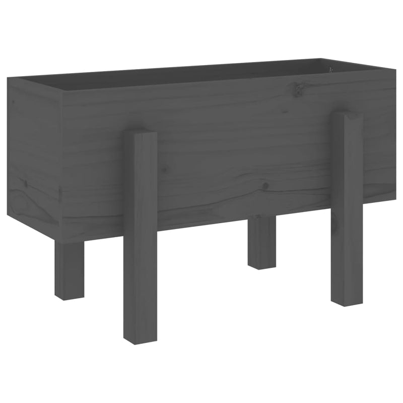 Afbeelding laden in galerijviewer, Vidaxl plantenbak 62x30x38 cm massief grenenhout grijs
