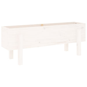 Vidaxl plantenbak verhoogd 101x30x38 cm massief grenenhout wit