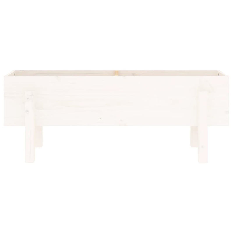 Afbeelding laden in galerijviewer, Vidaxl plantenbak verhoogd 101x30x38 cm massief grenenhout wit
