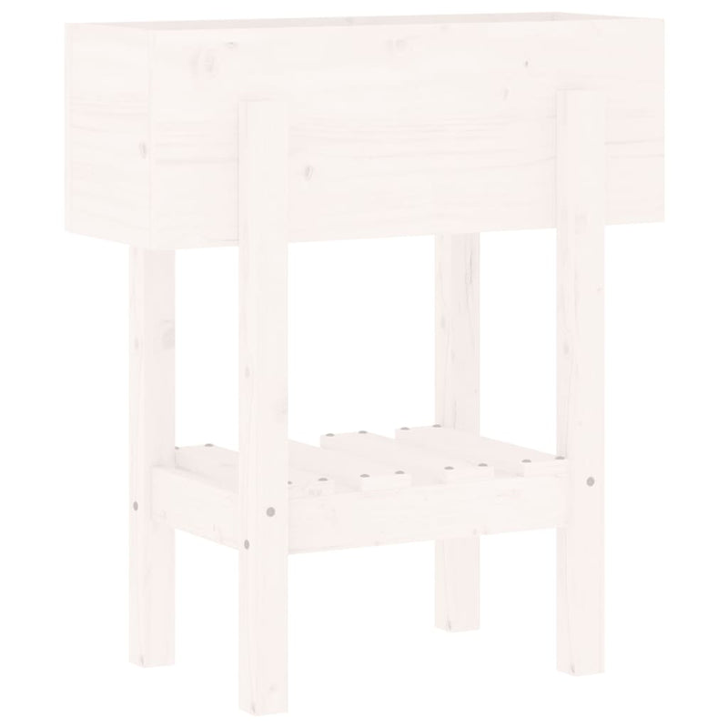 Afbeelding laden in galerijviewer, Vidaxl plantenbak 62x30x69 cm massief grenenhout wit
