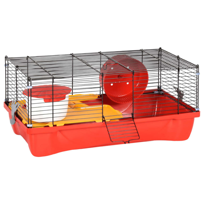 Afbeelding laden in galerijviewer, Vidaxl hamsterkooi 58x32x36 cm polypropeen en metaal rood

