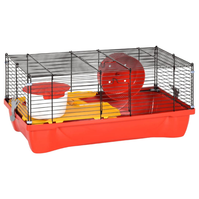 Afbeelding laden in galerijviewer, Vidaxl hamsterkooi 58x32x36 cm polypropeen en metaal rood
