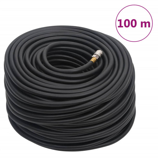 Vidaxl luchtslang hybride 0,6'' 100 m rubber en pvc zwart