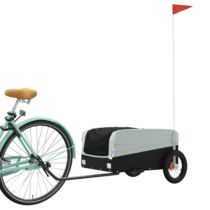 Afbeelding laden in galerijviewer, Vidaxl fietstrailer 30 kg ijzer zwart en grijs
