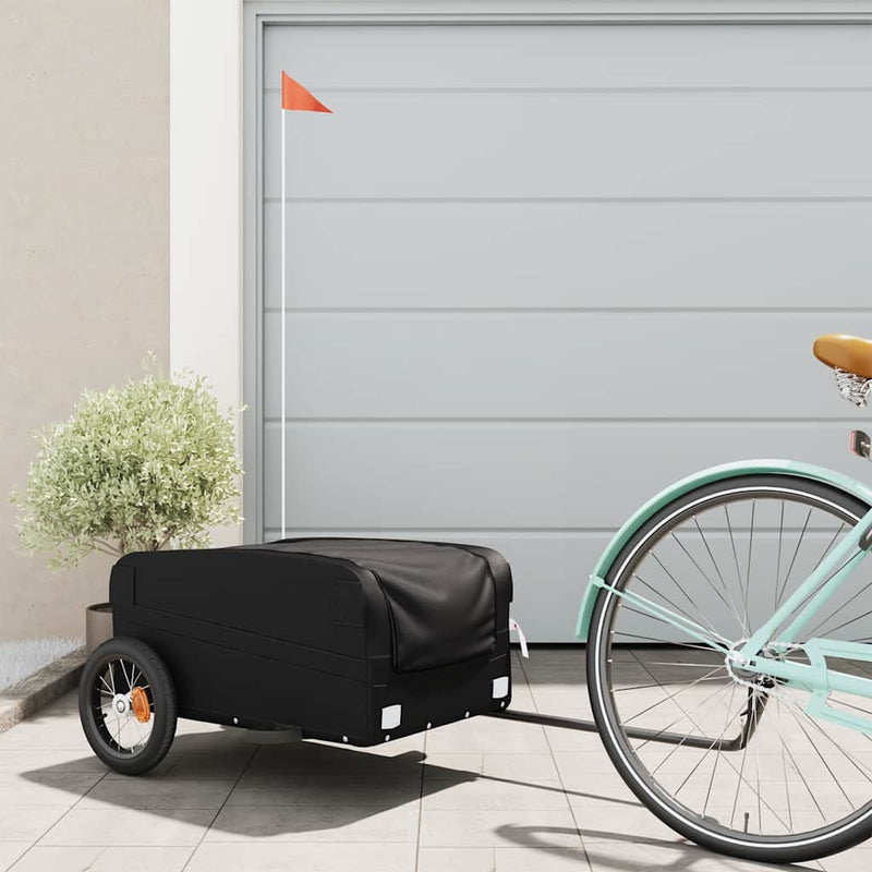 Afbeelding laden in galerijviewer, Vidaxl fietstrailer 30 kg ijzer zwart
