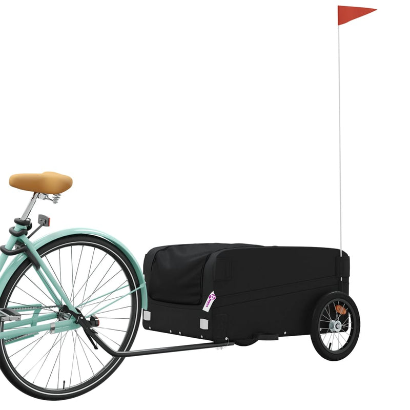 Afbeelding laden in galerijviewer, Vidaxl fietstrailer 45 kg ijzer zwart
