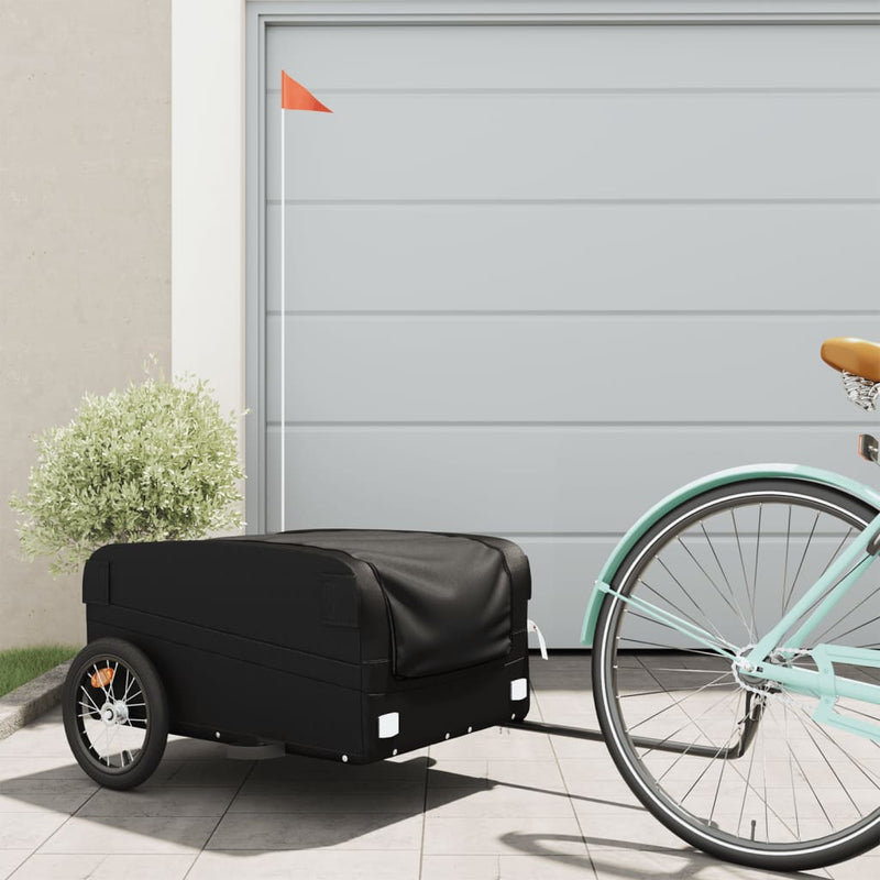 Afbeelding laden in galerijviewer, Vidaxl fietstrailer 45 kg ijzer zwart
