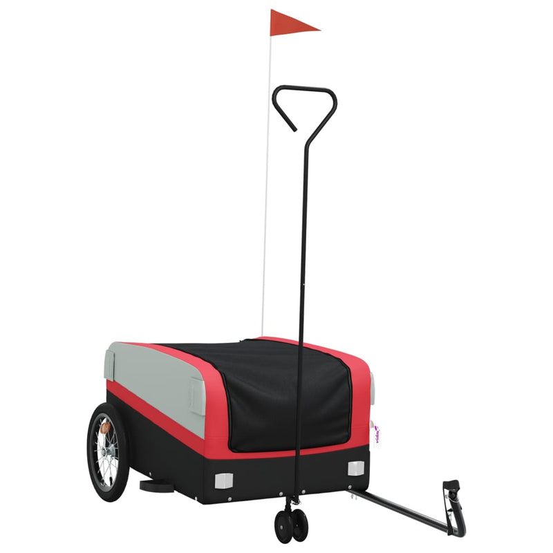 Afbeelding laden in galerijviewer, Vidaxl fietstrailer 45 kg ijzer zwart en rood
