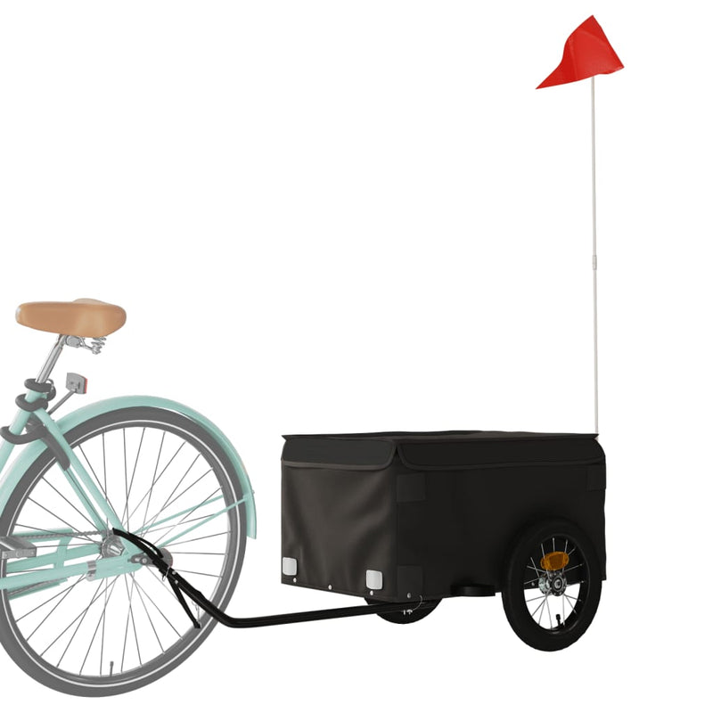 Afbeelding laden in galerijviewer, Vidaxl fietstrailer 30 kg ijzer zwart
