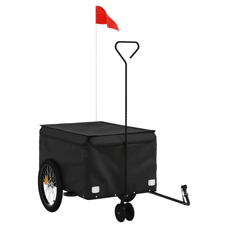 Afbeelding laden in galerijviewer, Vidaxl fietstrailer 30 kg ijzer zwart

