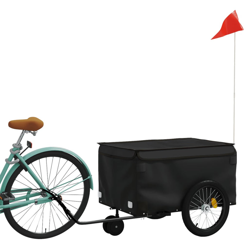 Afbeelding laden in galerijviewer, Vidaxl fietstrailer 30 kg ijzer zwart
