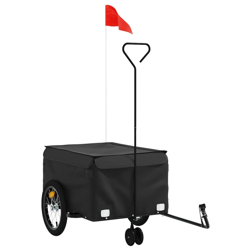 Afbeelding laden in galerijviewer, Vidaxl fietstrailer 45 kg ijzer zwart
