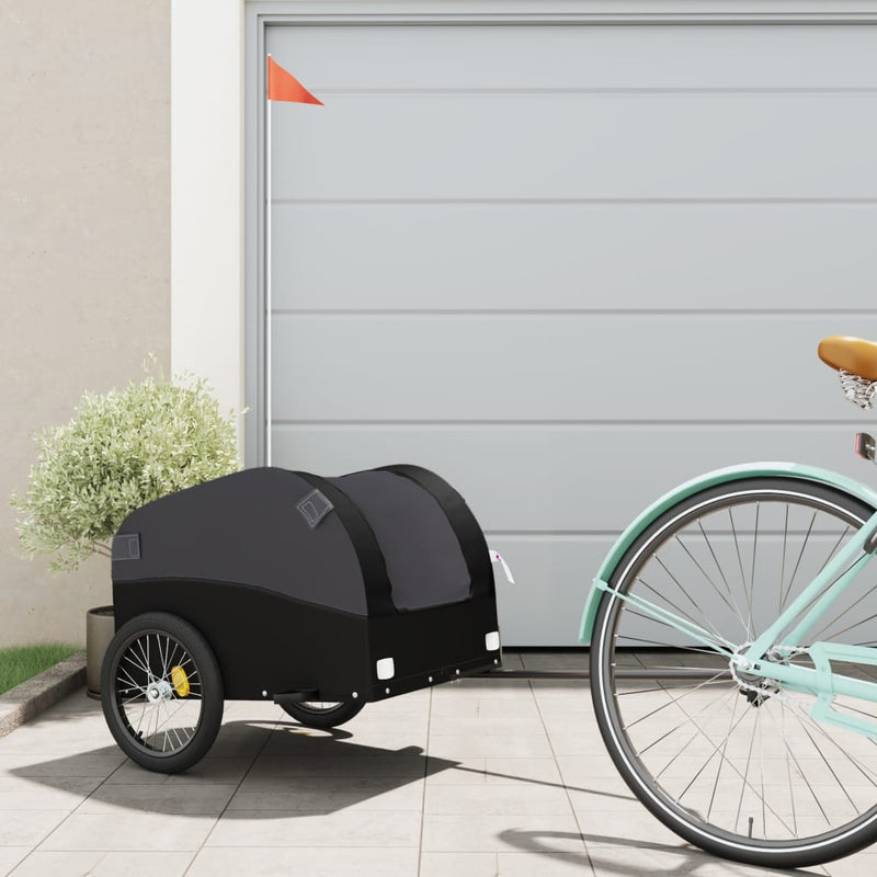 Afbeelding laden in galerijviewer, Vidaxl fietstrailer 30 kg ijzer zwart

