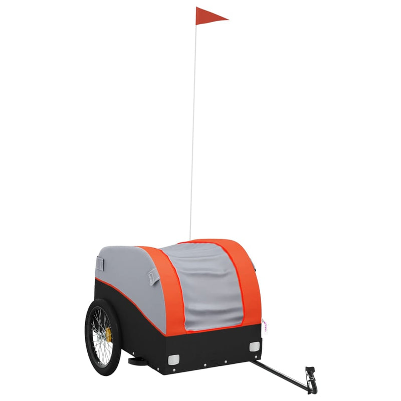 Afbeelding laden in galerijviewer, Vidaxl fietstrailer 45 kg ijzer zwart en oranje
