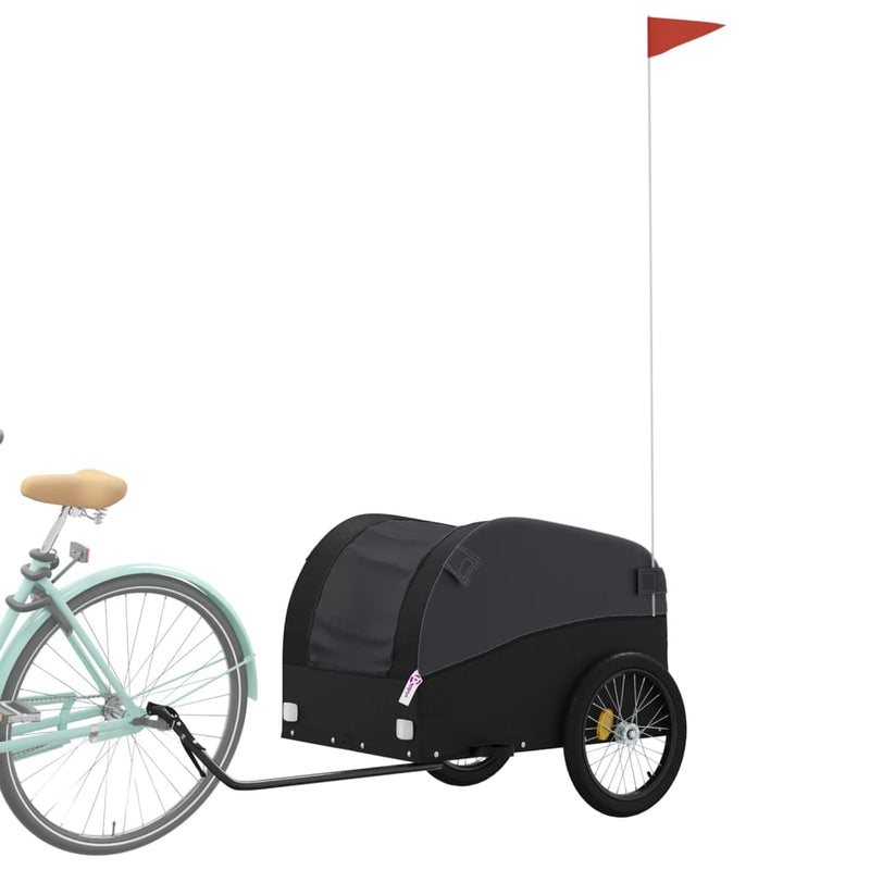 Afbeelding laden in galerijviewer, Vidaxl fietstrailer 45 kg ijzer zwart

