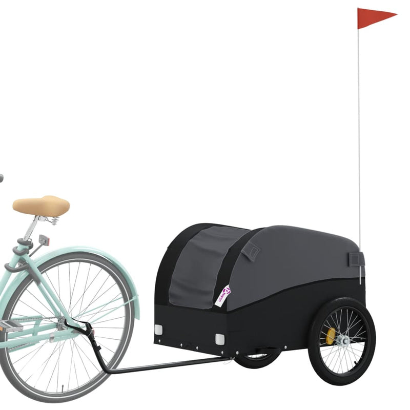 Afbeelding laden in galerijviewer, Vidaxl fietstrailer 45 kg ijzer zwart

