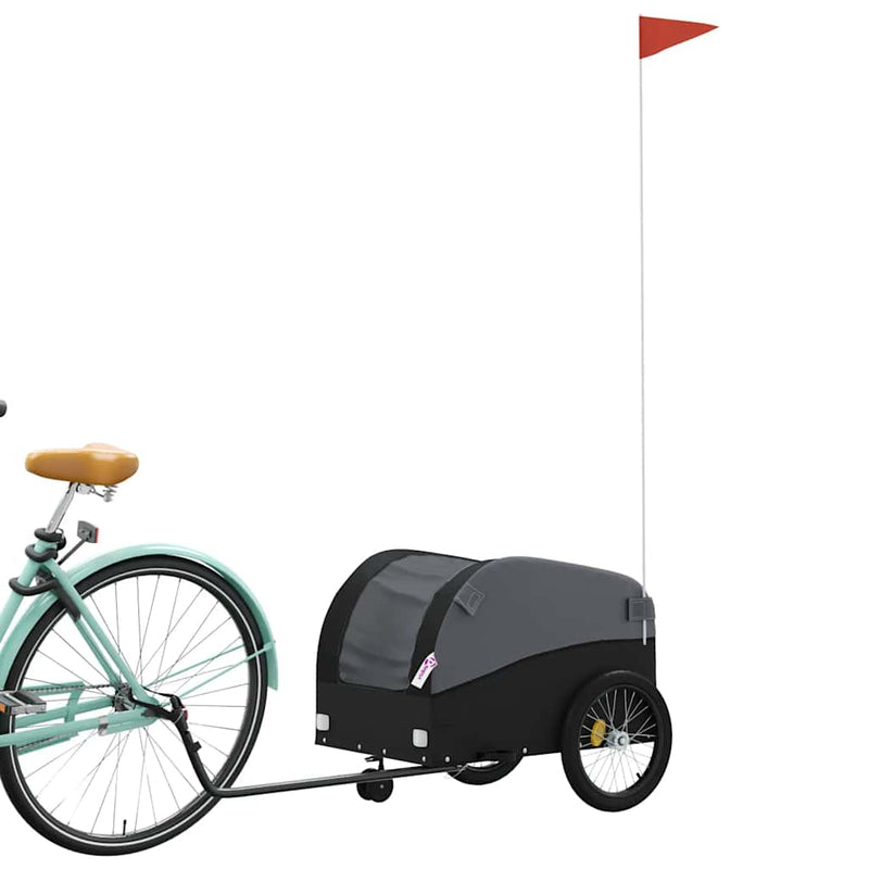 Afbeelding laden in galerijviewer, Vidaxl fietstrailer 30 kg ijzer zwart
