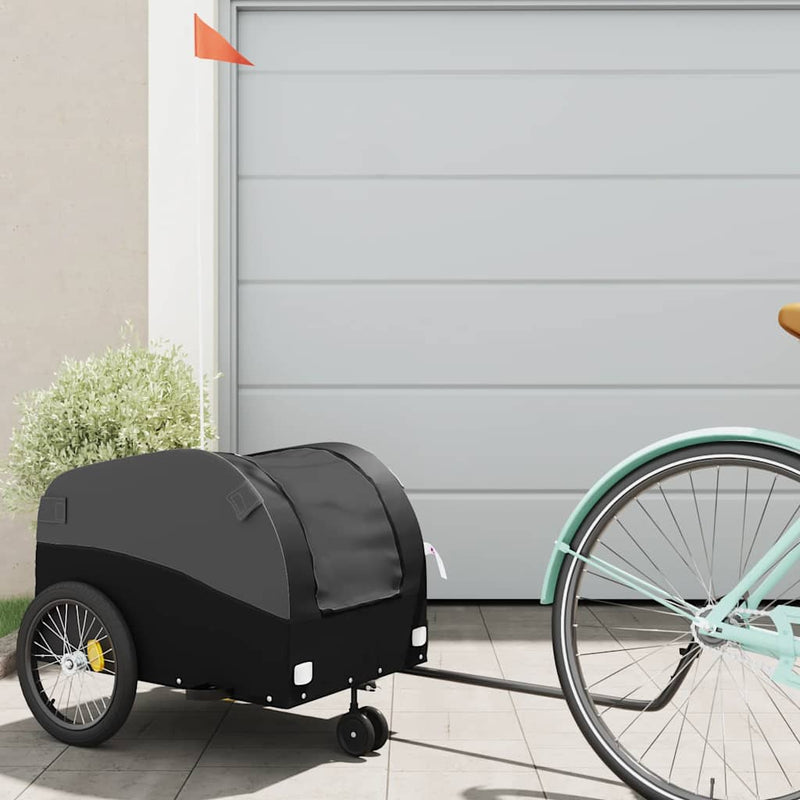 Afbeelding laden in galerijviewer, Vidaxl fietstrailer 30 kg ijzer zwart
