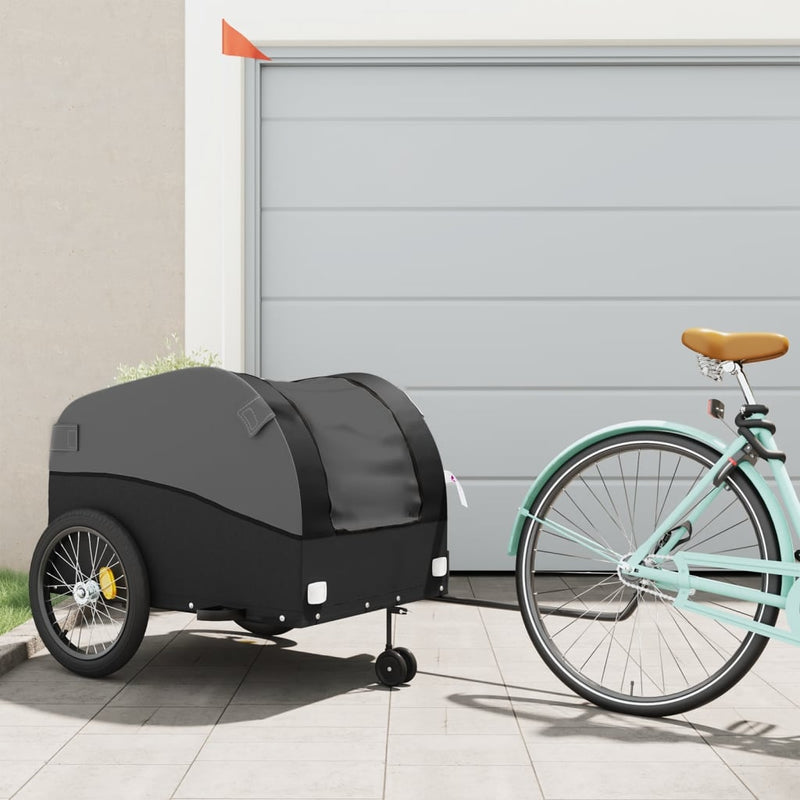 Afbeelding laden in galerijviewer, Vidaxl fietstrailer 45 kg ijzer zwart
