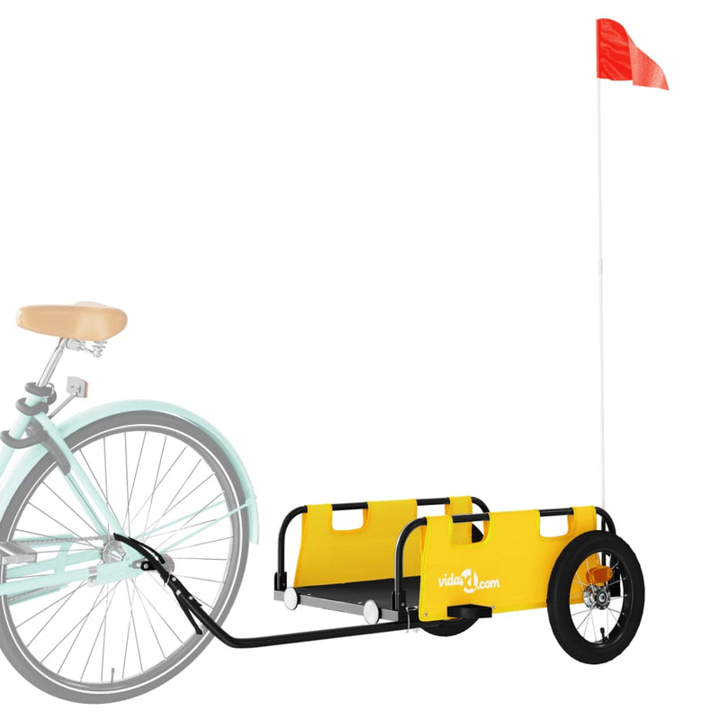 Afbeelding laden in galerijviewer, Vidaxl fietstrailer oxford stof en ijzer geel

