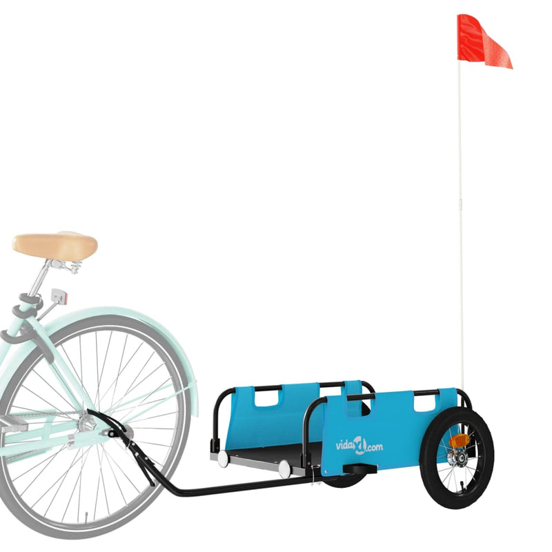 Afbeelding laden in galerijviewer, Vidaxl fietstrailer oxford stof en ijzer blauw

