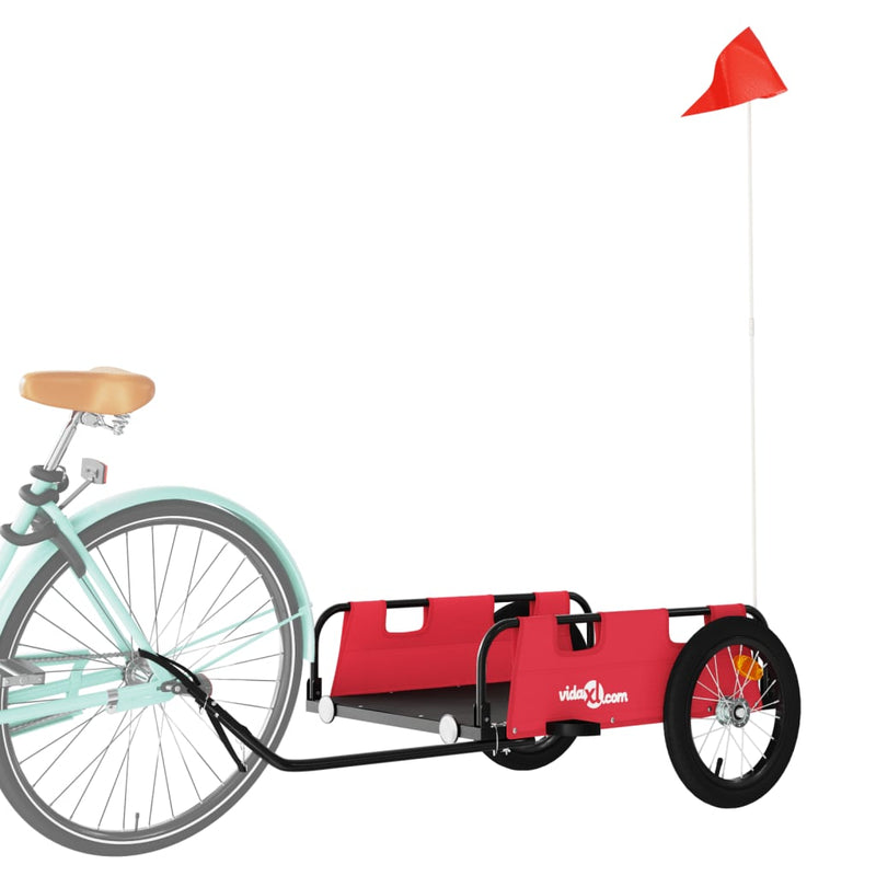 Afbeelding laden in galerijviewer, Vidaxl fietstrailer oxford stof en ijzer rood

