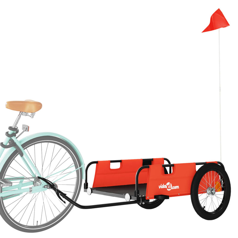 Afbeelding laden in galerijviewer, Vidaxl fietstrailer oxford stof en ijzer oranje
