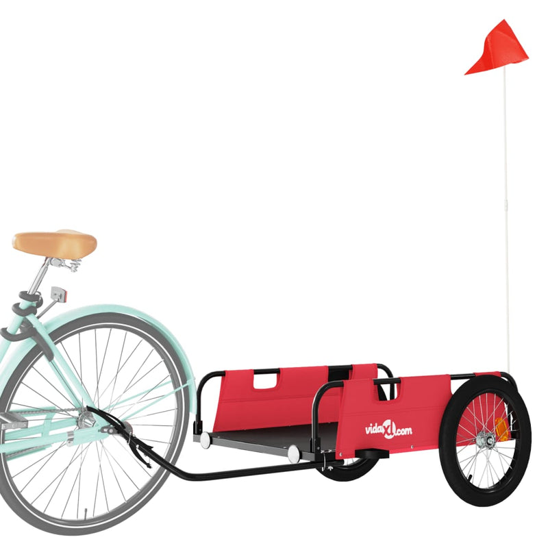 Afbeelding laden in galerijviewer, Vidaxl fietstrailer oxford stof en ijzer rood
