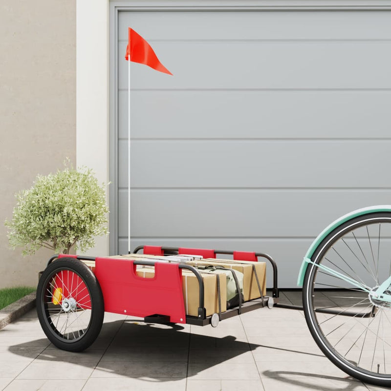 Afbeelding laden in galerijviewer, Vidaxl fietstrailer oxford stof en ijzer rood
