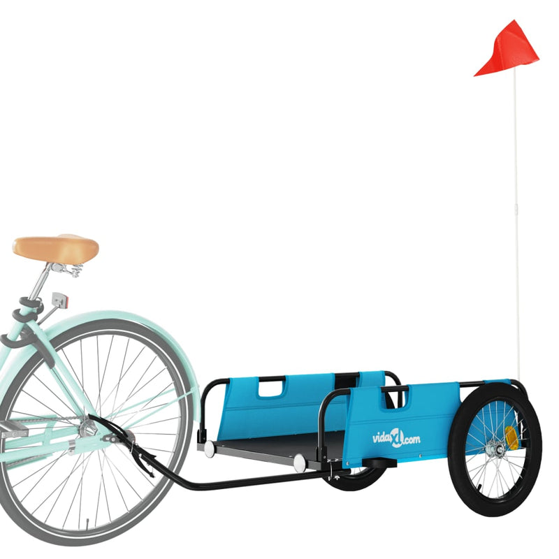 Afbeelding laden in galerijviewer, Vidaxl fietstrailer oxford stof en ijzer blauw
