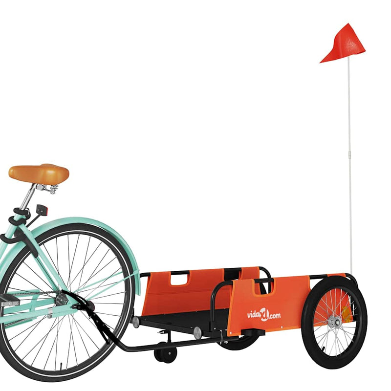 Afbeelding laden in galerijviewer, Vidaxl fietstrailer oxford stof en ijzer oranje en zwart
