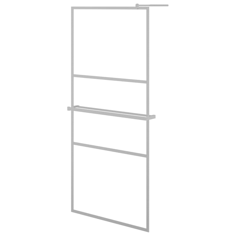 Afbeelding laden in galerijviewer, VidaXL Inloopdouchewand met schap 80x195 cm ESG-glas aluminium chroom
