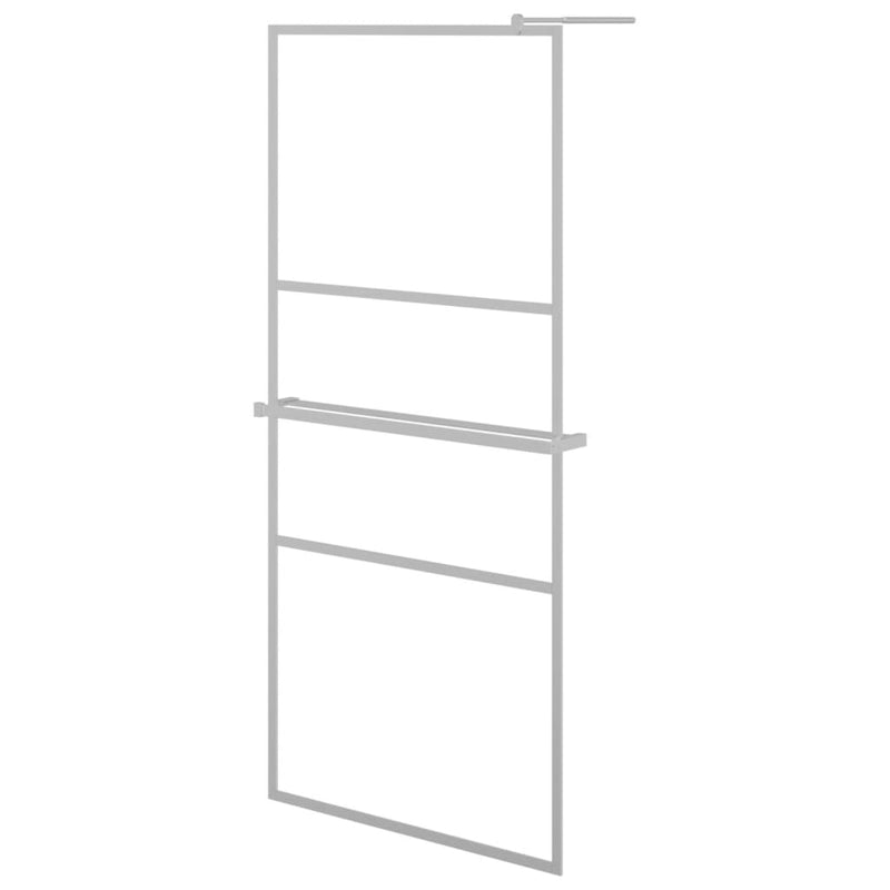 Afbeelding laden in galerijviewer, VidaXL Inloopdouchewand met schap 100x195 cm ESG-glas aluminium chroom
