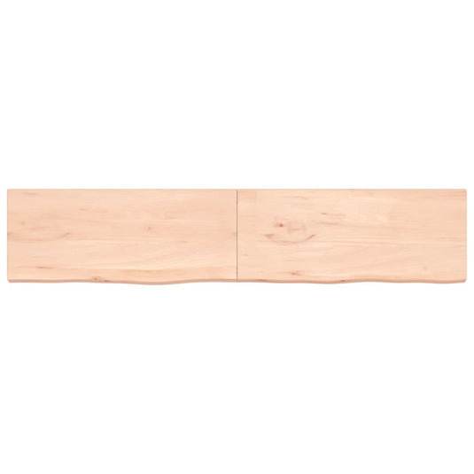 VidaXL Wastafelblad 200x40x(2-4) cm onbehandeld massief hout