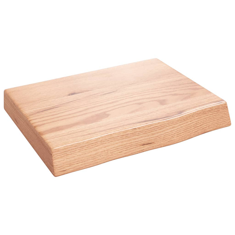 Afbeelding laden in galerijviewer, Vidaxl wastafelblad 40x30x(2-6) cm behandeld massief hout lichtbruin
