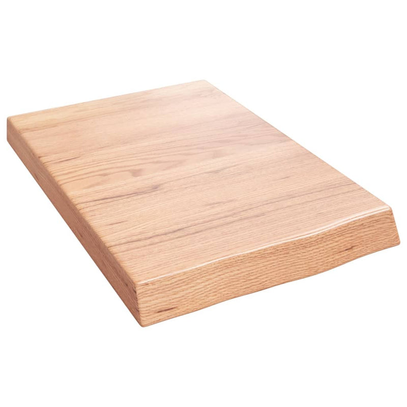 Afbeelding laden in galerijviewer, Vidaxl wastafelblad 40x60x(2-6) cm behandeld massief hout lichtbruin
