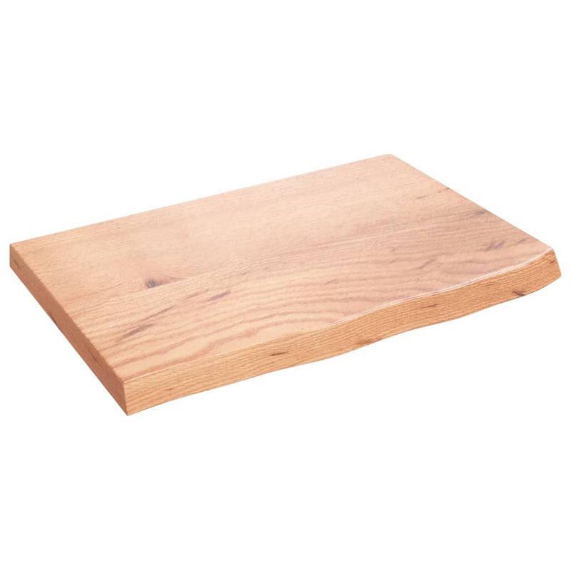 Afbeelding laden in galerijviewer, Vidaxl wastafelblad 60x40x(2-4) cm behandeld massief hout lichtbruin
