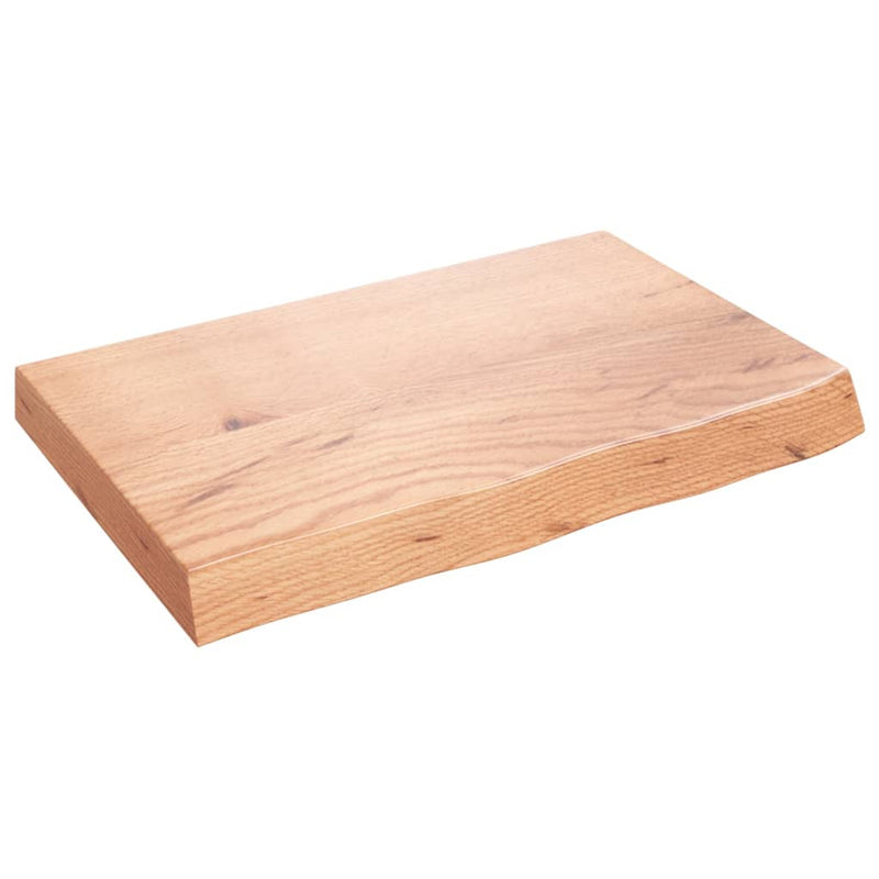 Afbeelding laden in galerijviewer, Vidaxl wastafelblad 60x40x(2-6) cm behandeld massief hout lichtbruin
