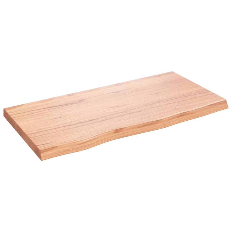 Afbeelding laden in galerijviewer, Vidaxl wastafelblad 80x40x(2-4) cm behandeld massief hout lichtbruin
