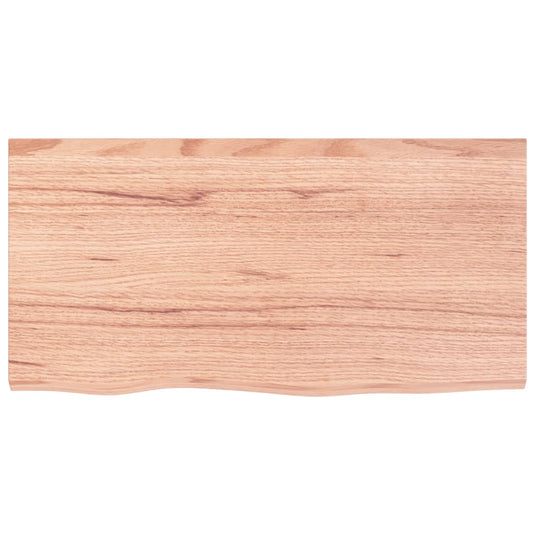 Vidaxl wastafelblad 80x40x(2-6) cm behandeld massief hout lichtbruin